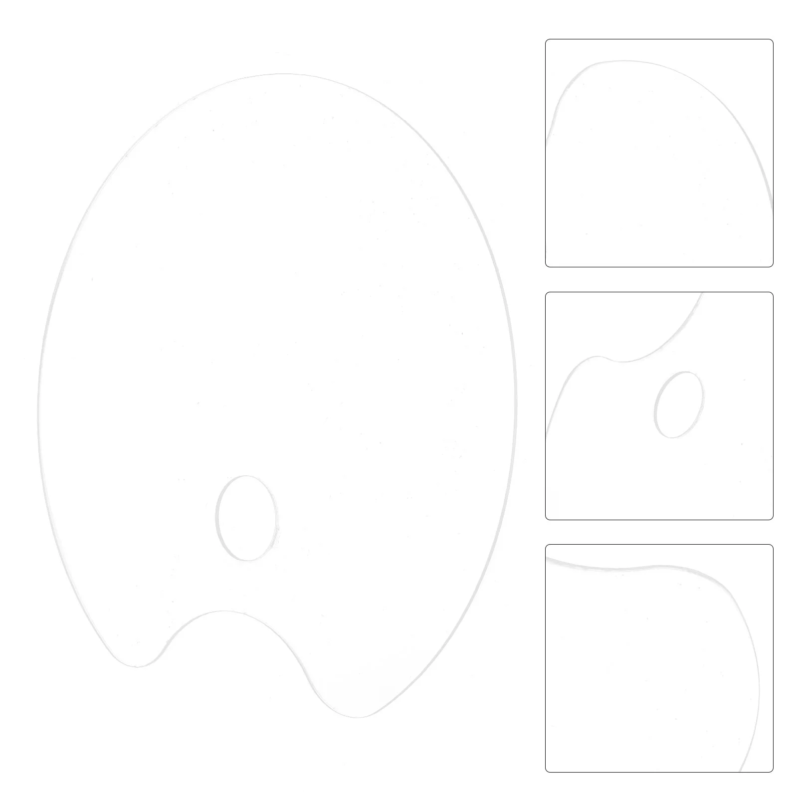 Tray Oval Acrylic Palette White Serving Paint Mixing Clear 12 Handheld Color Pallet Painting