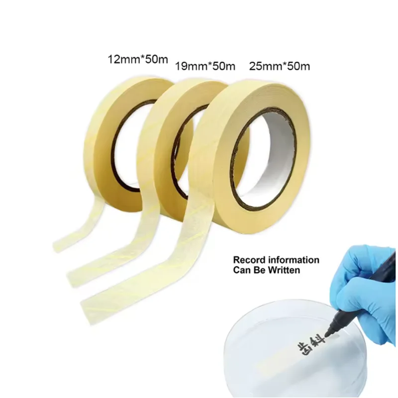 50m/Roll Dental Sterilization Indicator Tape Strips High-Temperature Steam Dentistry Sterilizer Tape Paper Autoclave 12/19/25mm