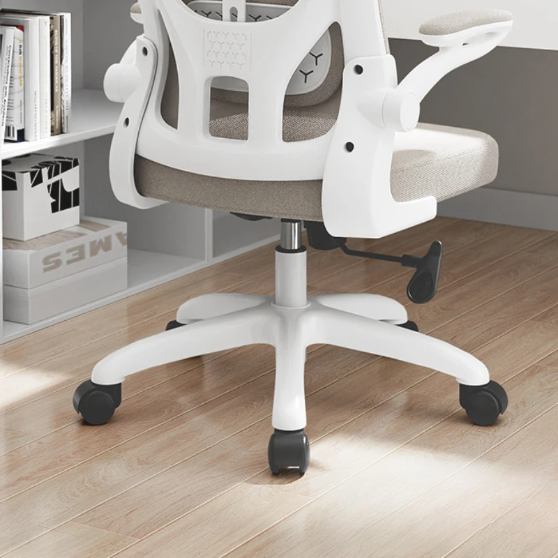 Office Chair With Footrest Comfy Rotating Computer Armchair Design White Cushion Waiting Desk Chairs Swivel Executive Furniture