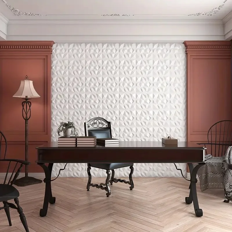 12pcs House Wall Renovation Stereo 3D Wall Panel Non-self-adhesive Art Tile 3d Wallpaper Room Bathroom Ceiling Wall Decoration view 5