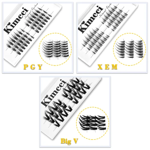 Imagen 2 del producto Kimcci ​ Pestañas Postizas Profesionales 3D MIX DIY Russian Volume, Extensiones de Pestañas Individuales de Visón, Segmentadas, en Paquetes