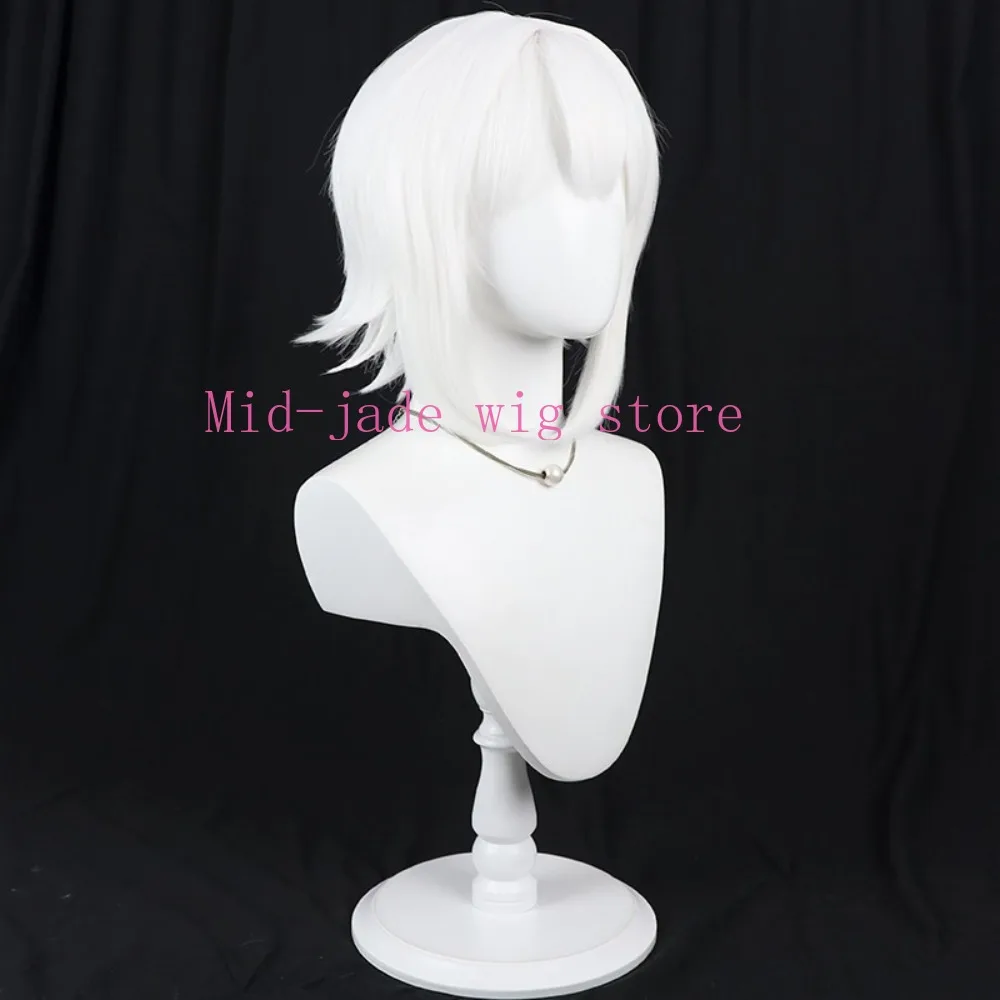 Levi Elipha Cosplay Wig White Layered Synthetic Hair Flipped Style Convention Costume Performance