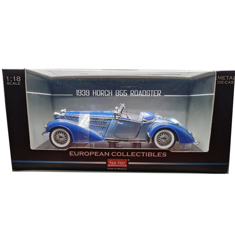 SunStar 1:18 Horch 855 Roadster 1939 Vintage Car Simulation Limited Edition Alloy Metal Static Car Model Toy Gift