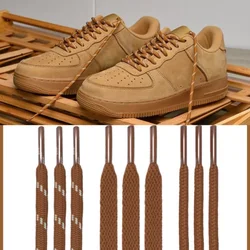 Fashion Flat Round Wheat Color af 1 Sholeaces Autumn Brown Strings Sport Basketball Casual Sneakers High-top Canvas Shoe Laces