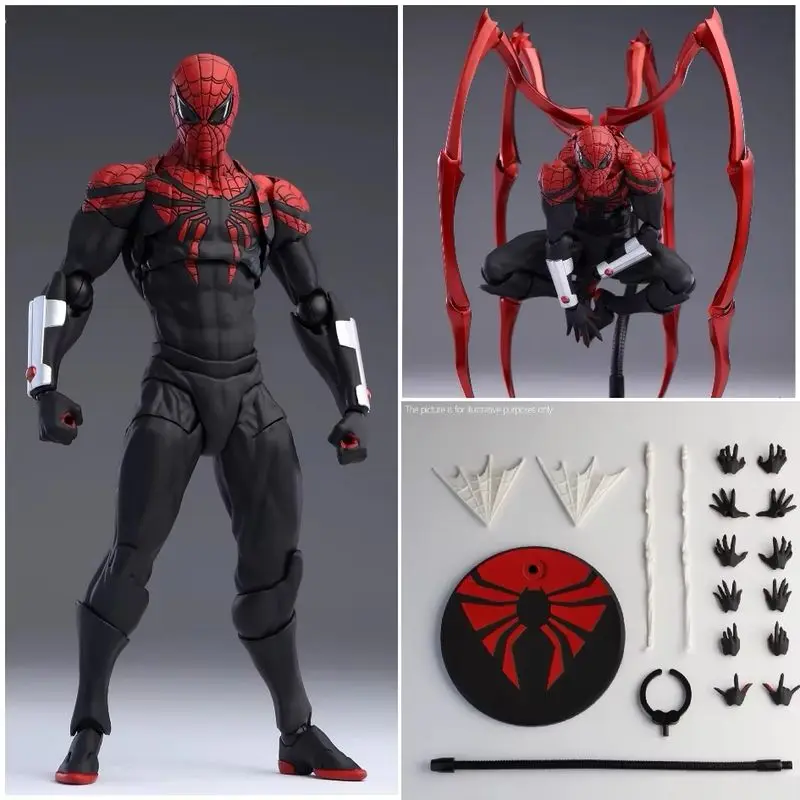 Genuine Red Blue Superhero Action Figure Movable Joints Changeable Hands Collectible Model Desktop Decor Holiday Gift For Fans