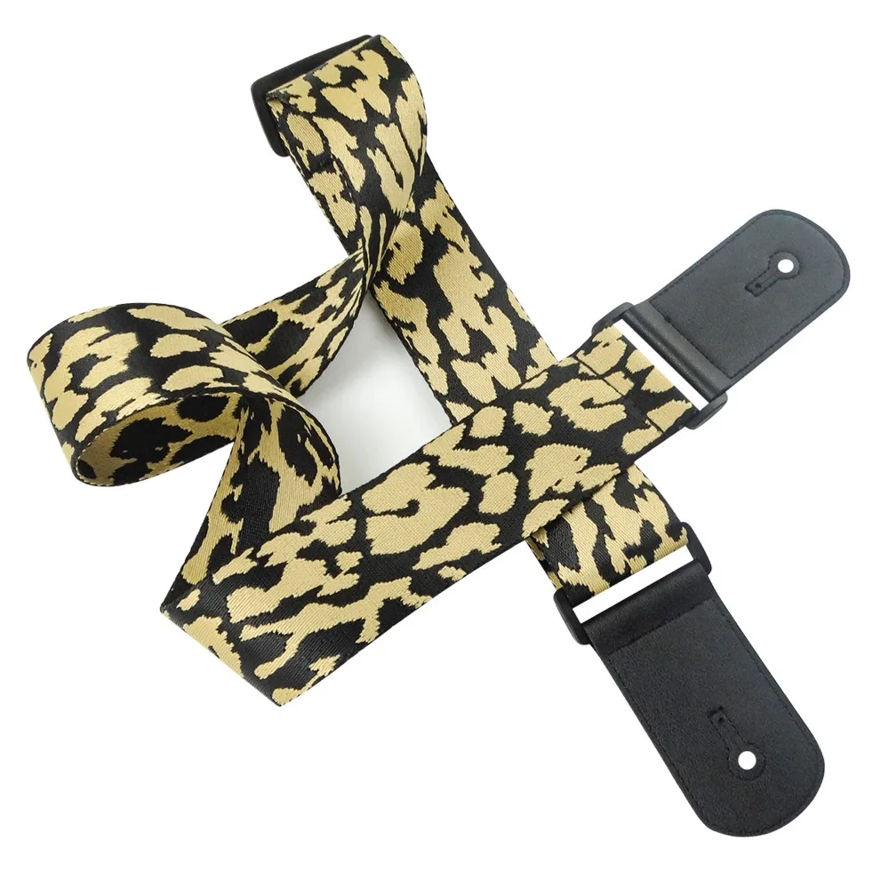 Nylon Guitar Strap Jacquard Adjustable Electric Guitar Shoulder Belt Instrument Accessories Leopard Style Bass Shoulder Band