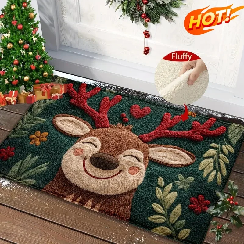 Christmas Door Mat Red Santa Claus Outdoor And Indoor Gingerbread Man Carpet New Year 2026 Merry Christmas Home Decor Foot Mat