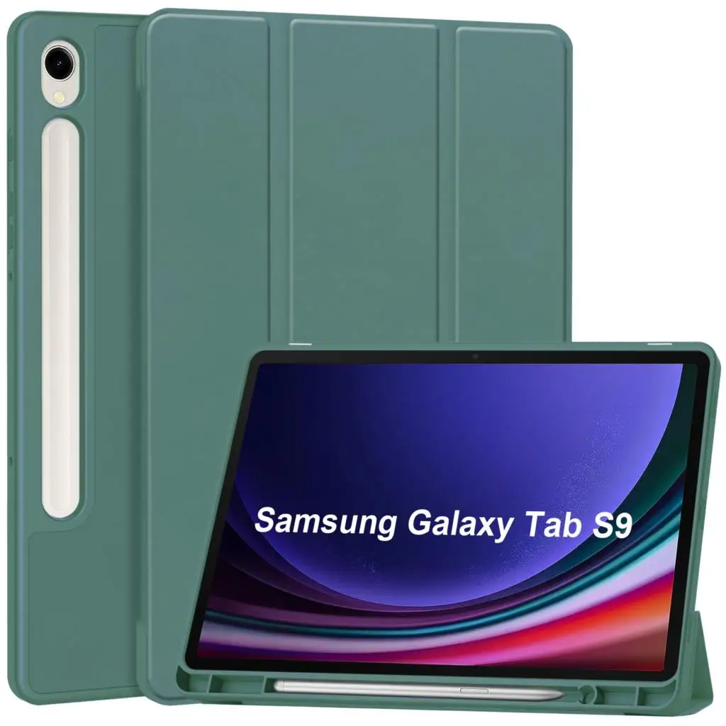 

Модный чехол для планшета Samsung Galaxy TAB S9, 11 дюймов, TAB S9 Plus, 12,4 дюйма, 2023 дюйма, со слотом для ручки, противоударный детский чехол-книжка для планшета