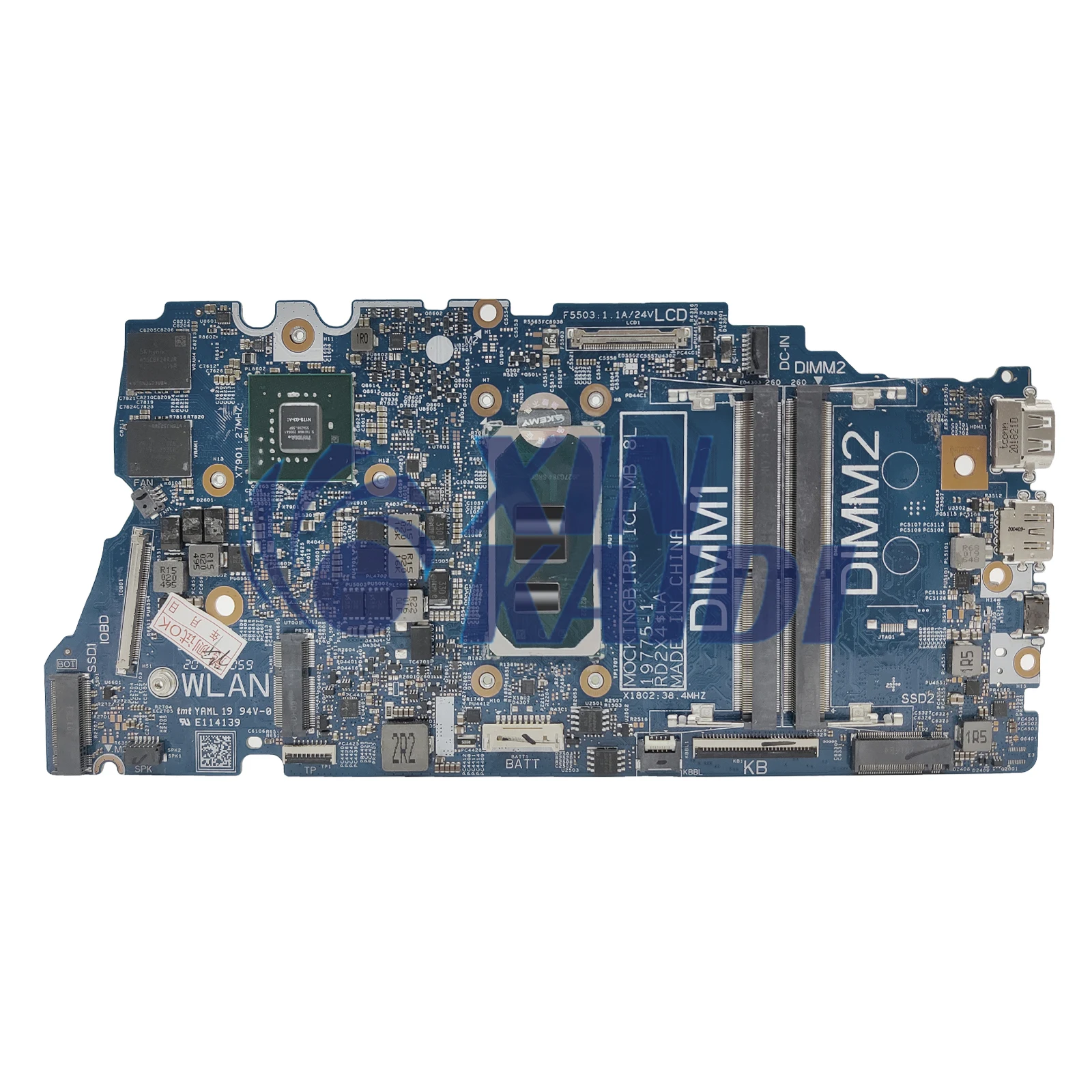 Motherboard Laptop untuk DELL 5401 5501 5408 5508 0N03X9 085C41 19775-1 komputer Mainboard CPU dengan i3 i5 i7 10th Gen MX330 2G