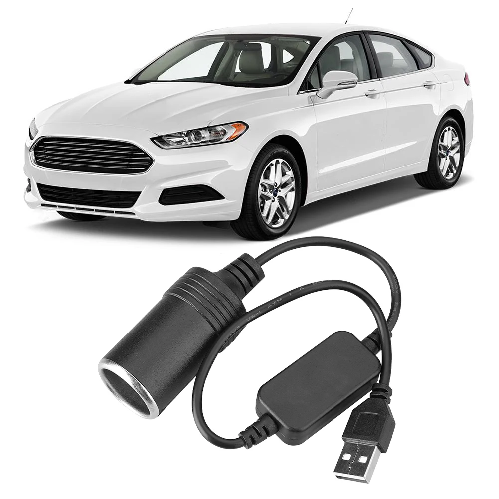 5 فولت إلى 12 فولت ولاعة السجائر المقبس USB ذكر إلى أنثى سيارة ولاعة السجائر محول مأخذ التوصيل محول اكسسوارات إلكترونيات السيارات