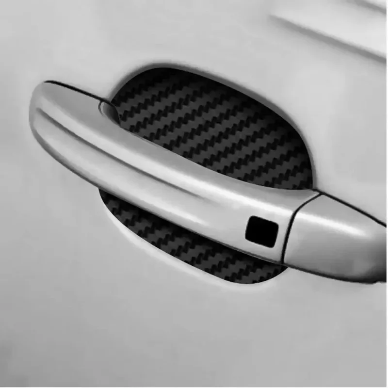 8Pcs Car Stickers Anti Scratch Car Door Handle Carbon Fiber Protector Automobiles Handle Protection Film Styling Exterior