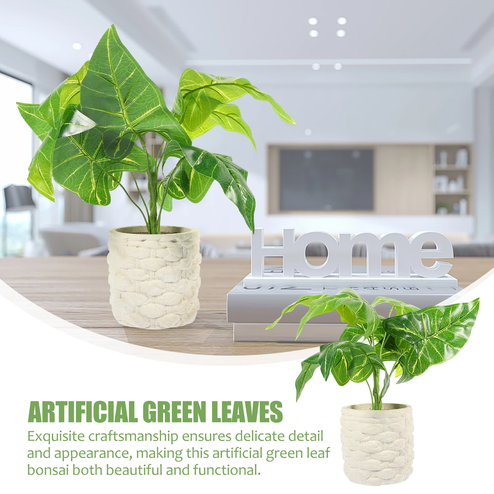 

Simulated Green Plant Decoration Desktop Artificial Flower Bonsai Ornament Indoor Decorate Potted Tree Plastic Fake Leaf Office