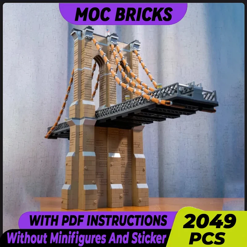 

City Street View Model Moc Building Bricks The Brooklyn Bridge Technology Modular Blocks Gifts Christmas Toys DIY Sets Assembly