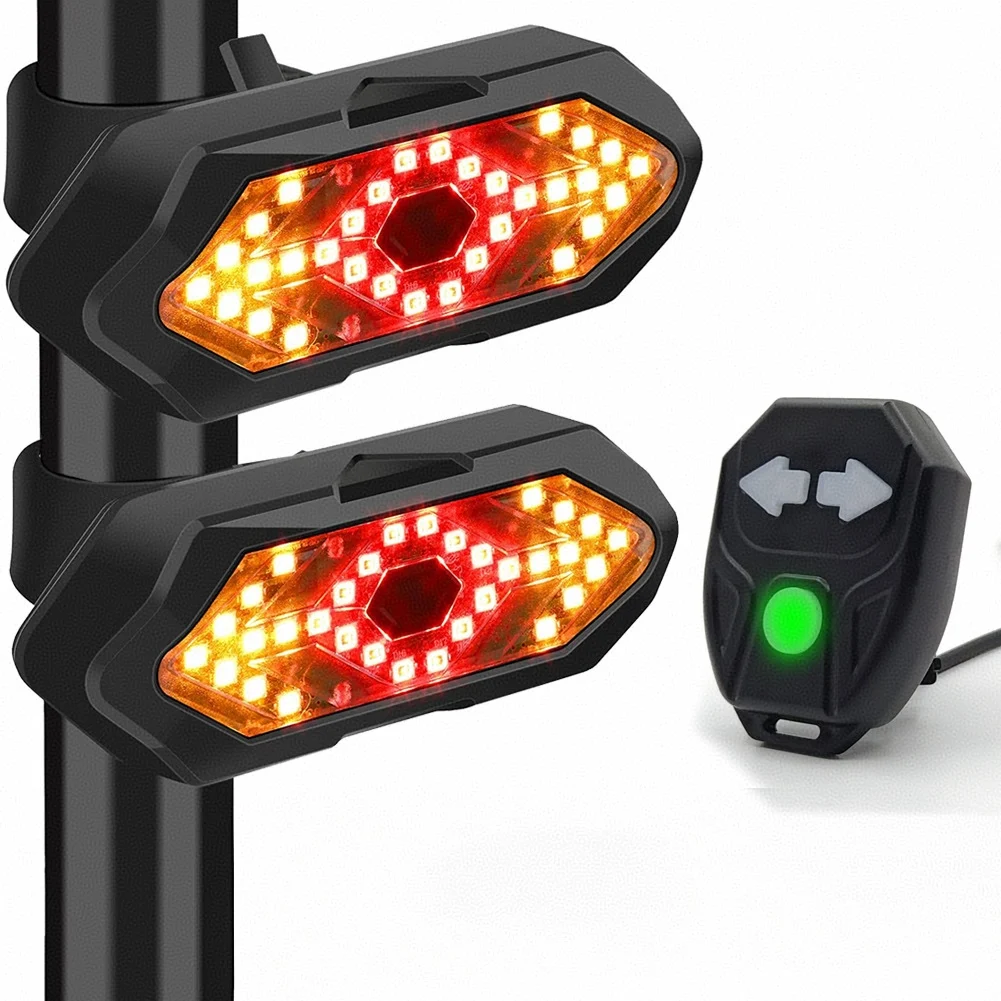 

Bicycle Remote Control Steering Tail Light USB Rechargeable Waterproof Warning Night Bike Lights With Speaker Riding Gear