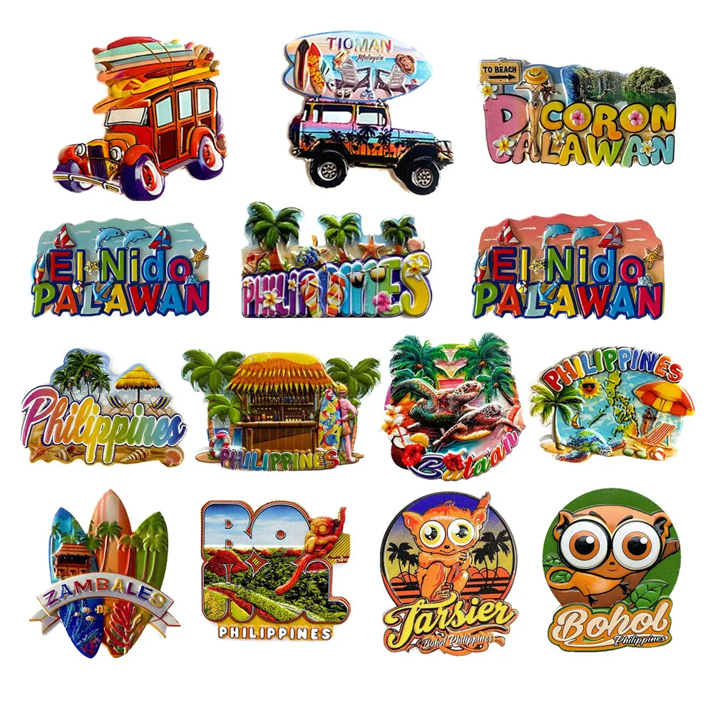 Asia Philippines Tourist Souvenir Fridge Magnets Decoration Articles Handicraft Magnetic Refrigerator Collection Gift