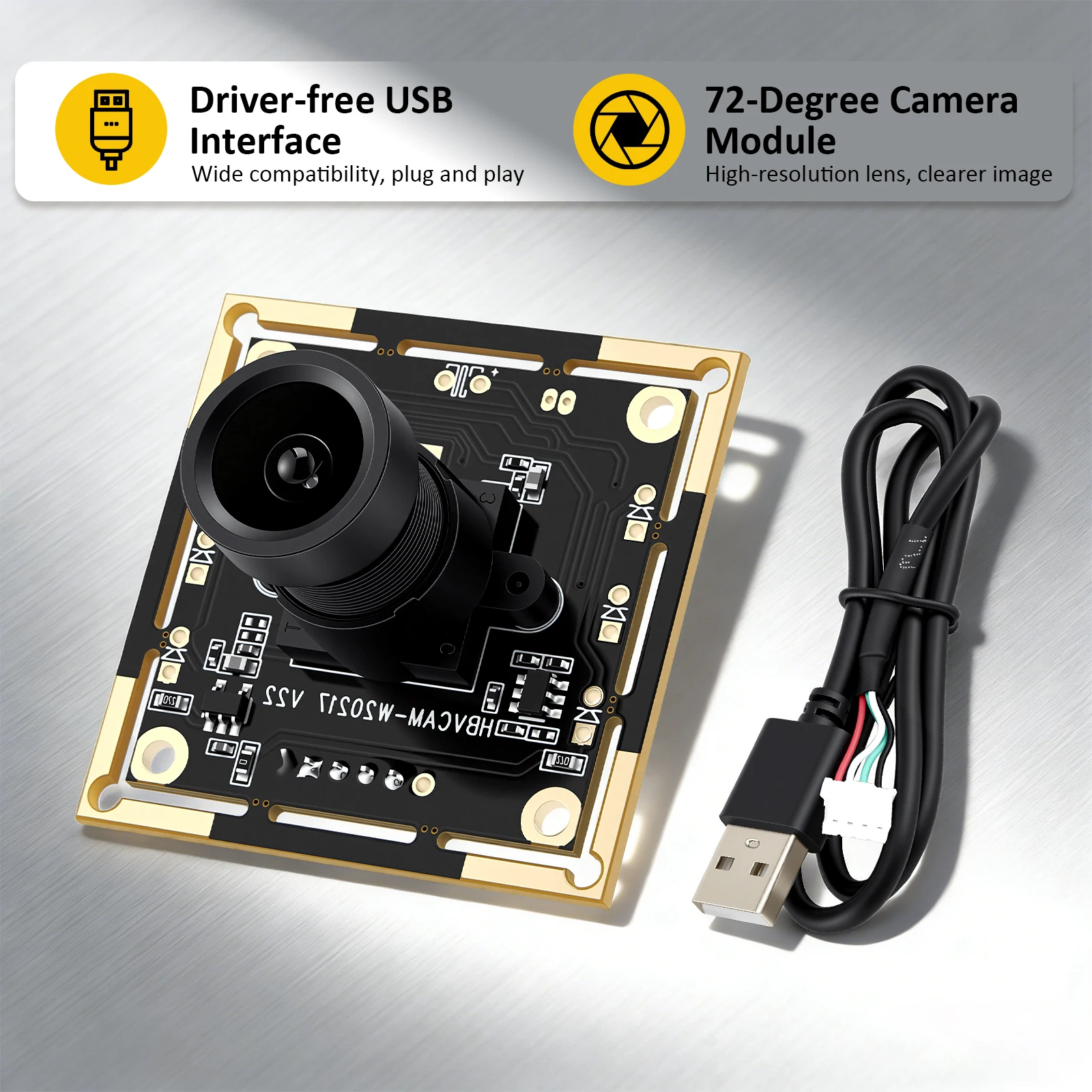 OV9732 Kameramodul-Set mit 3 Stück, USB-Kamera, OV9732 Kompatibel mit Autodarts Kamerasystem, 1280 x 720 30FPS HD, 72 °   Weitwinkel, 2 Meter Kabel, hohe Bildklarheit für Spieleprojekte