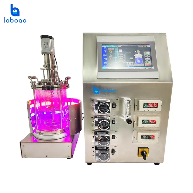 Laboao 10L High-Pressure Sterilization Glass Bioreactor Ideal for Strain Screening