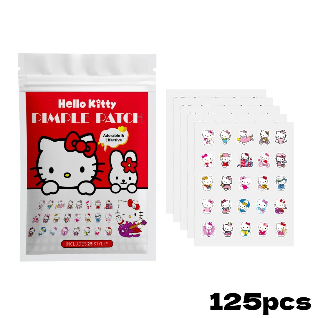 125PCS hello kitty Acne patches, facial acne patches, hydrogel acne removal patches, concealer