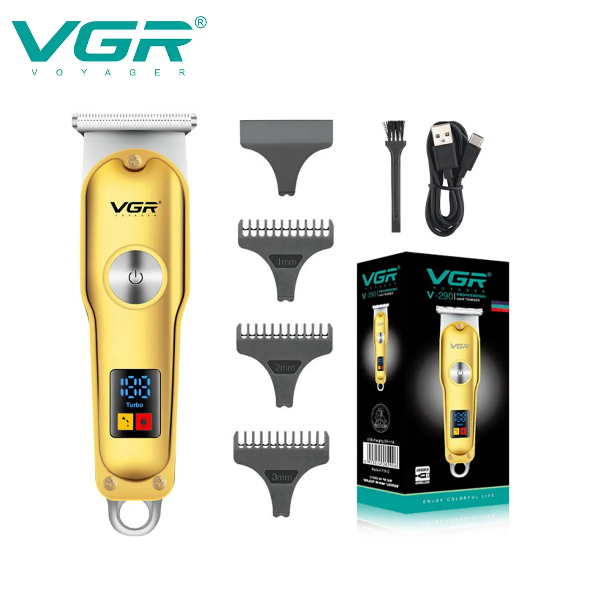 VGR 290 Mini Hair Cutting Machine Cordless Electric Hair Clipper Professional Bald Haircut Machine Barber Hair Trimmer for Men