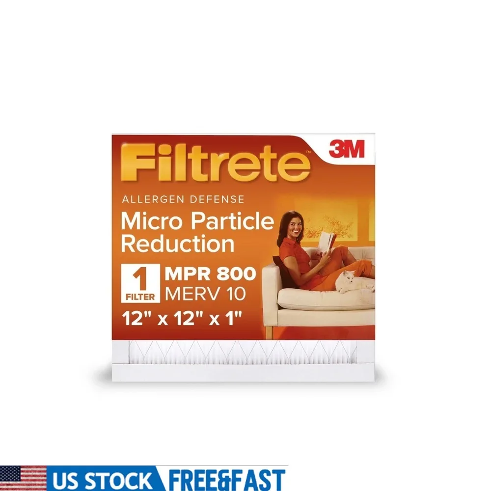 

12x12 HVAC Air Filter MPR 800 MERV 10 Micro Particle Reduction Pleated 1 Inch Furnace AC System Residential Use