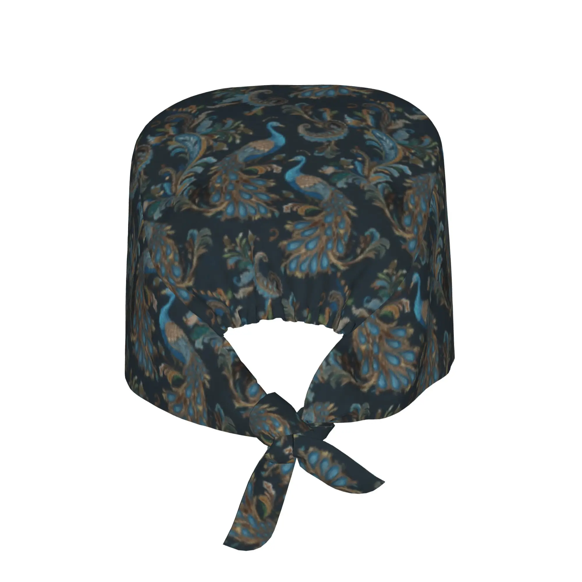 Animal Peacock Feathers  Working Cap Surgical Hats Women Men  Operating Room Cap Nursing Cap Lab Works Hat