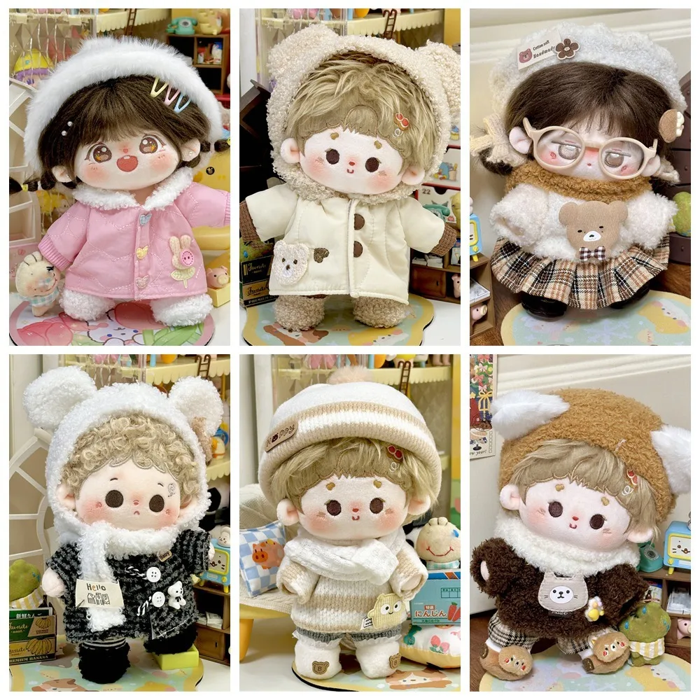 Coat 20cm Cotton Doll's Clothes Winter Set Outfit Doll Clothes Dress Multi Color Mini Cotton Doll Outfit Dress Children Gift