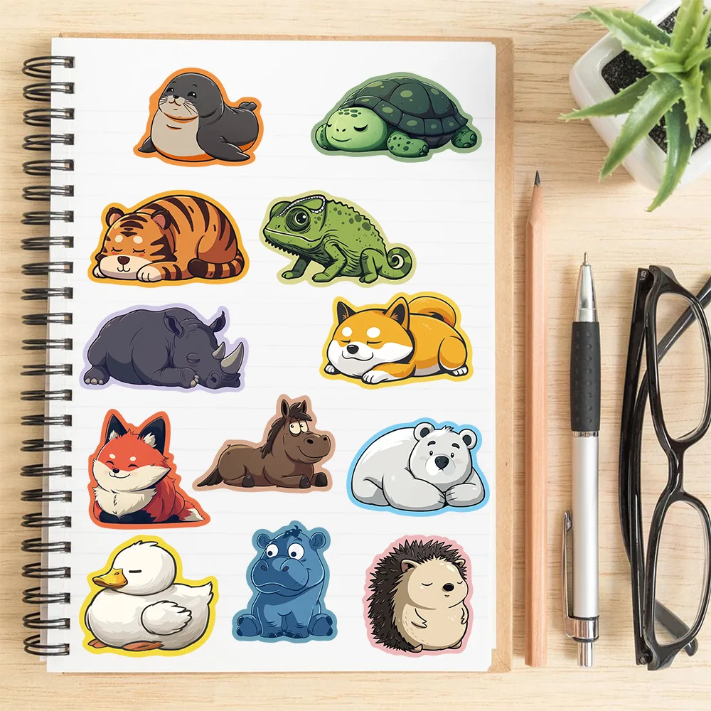 50pcs Cute Chubby Animal Cartoon Graffiti Stickers DIY Phone Laptop Notebook Suitcase Waterproof Sticker Kids Toy Gifts