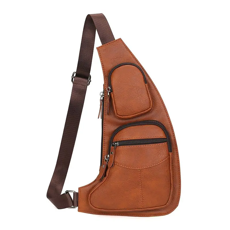 Mochila cruzada con correa de hombro para hombre, bolso de pecho, bolso de teléfono deportivo de viaje de ocio, nueva moda