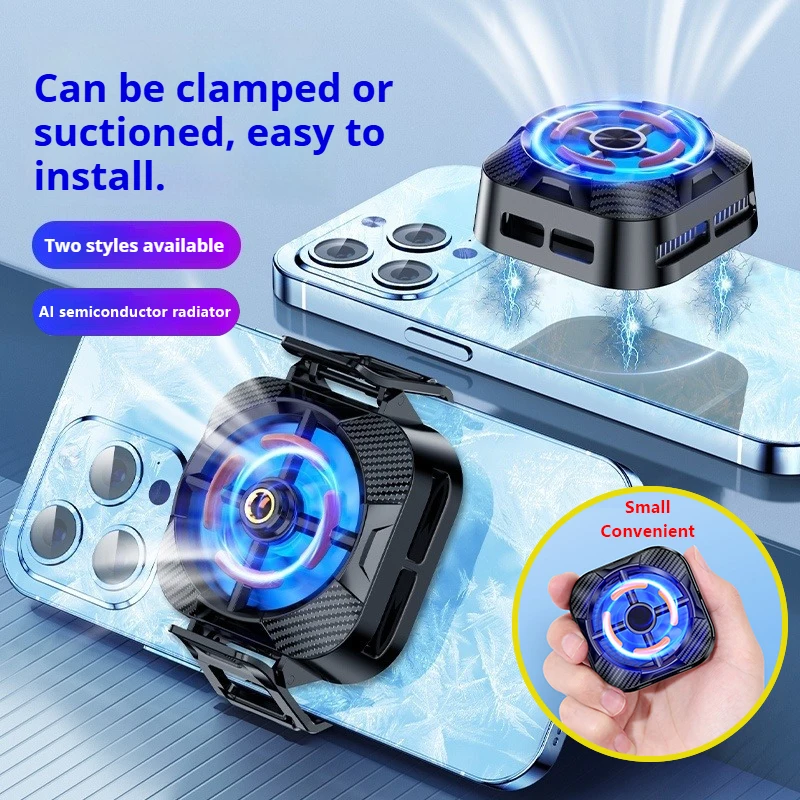 جديد الهاتف المحمول PUBG لعبة برودة أشباه الموصلات AI التحكم في درجة الحرارة مع ضوء RGB المغناطيسي/الخلفي كليب التبريد المبرد #1