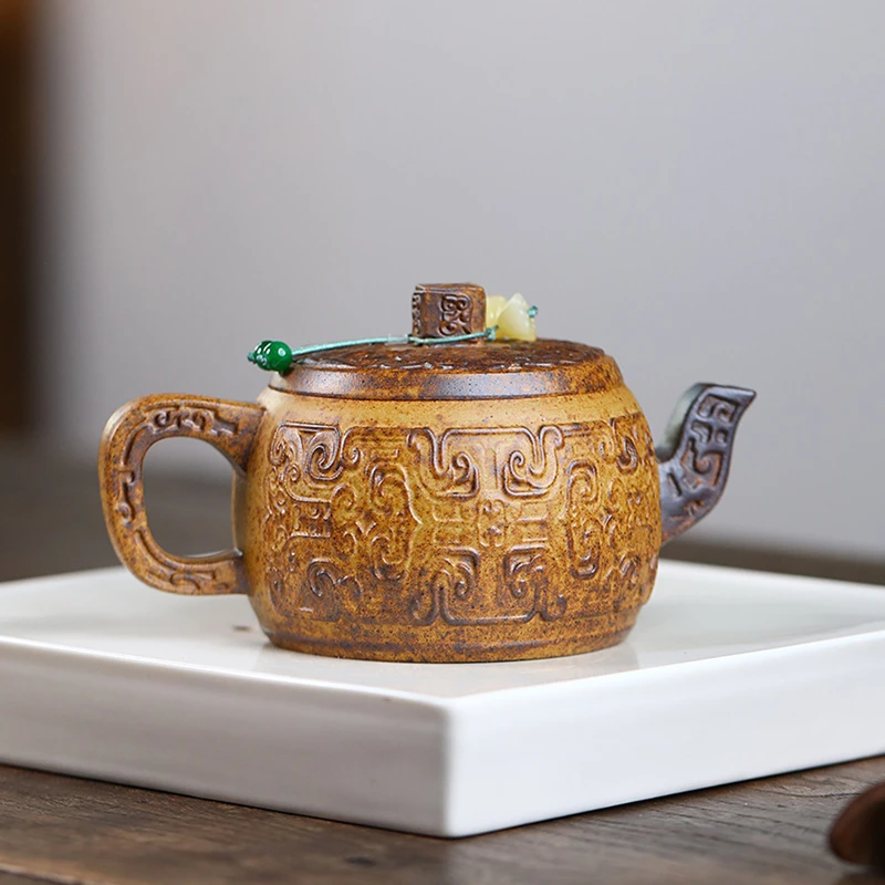 220ml Chinese Yixing Purple Clay Teapots Tradition Wood Firing Handmade Tea Pot Beauty Kettle Teaware Tea Ceremony Gifts