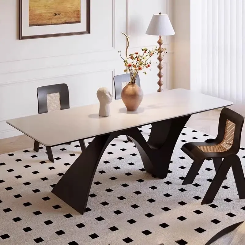Mesas De comedor nórdicas japonesas, Mesas De comedor De madera en negro y marrón, Mesas De Cocina De madera, muebles para el hogar