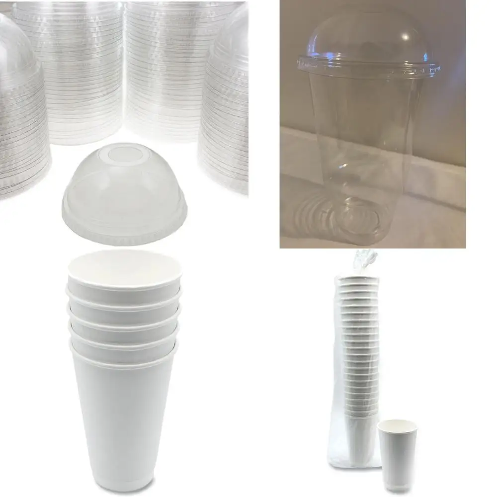 

прозрачные пластиковые купольные крышки для чашек, 16/24 унции, упаковка по 1000 шт.