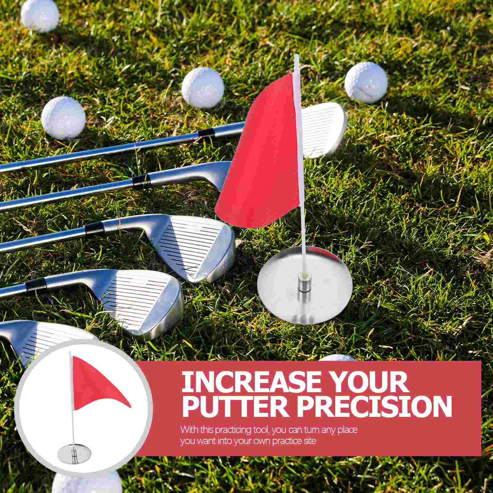 Mastro de bandera de pelota de golf, accesorios de golf pequeños portátiles, entrenamiento para palo de bandera