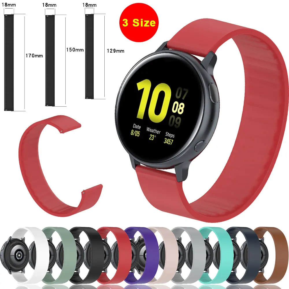 

18mm Solo Loop Strap For Garmin Vvivoactive 4S 3SActive S Elastic Silicone Bracelet Wristband sports Watchbands For Venu 2S Badn