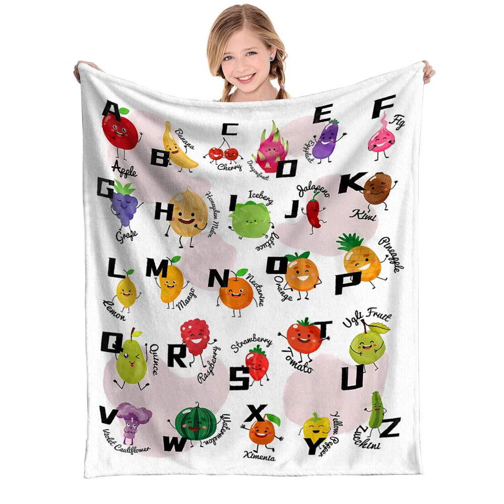 fruit blanket Suitable for bed and sofa fresh fruit pattern  blanket super soft and comfortable winter warm throw blanket