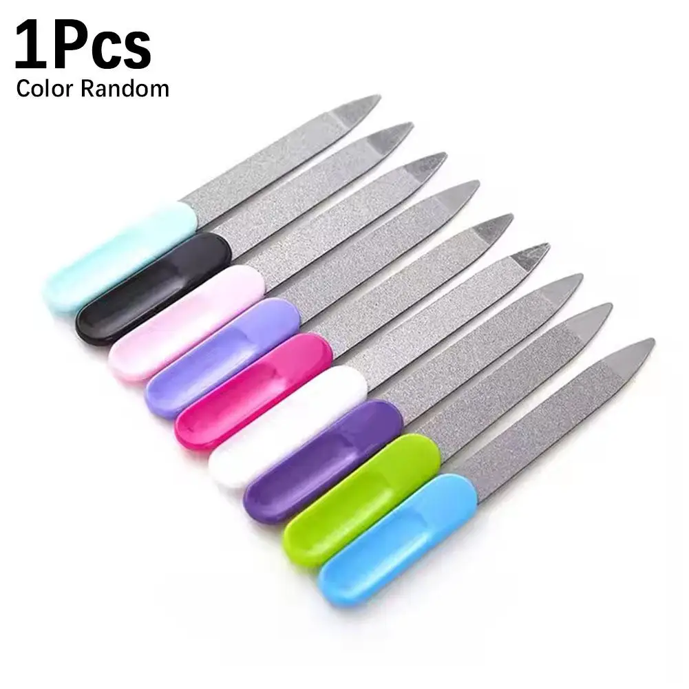 Stainless Steel Double Sided Nail Files Manicure Pedicure Grooming For Professional Finger Toe Nail Care Tools 1Pcs Random W2V9