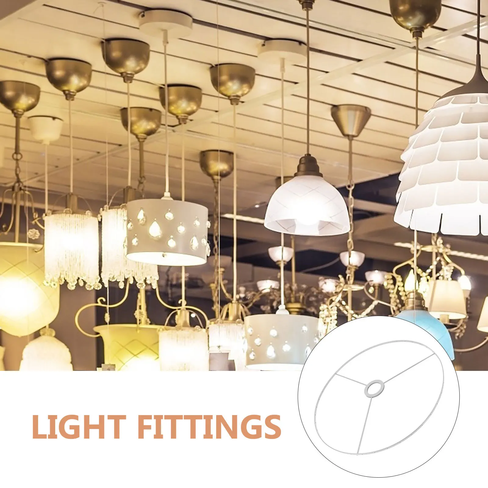 

E27 Lamp Iron Frame Durable Metal Lampshade Frame DIY Ring Lampshade for Home Lighting Projects Vintage Style Lamp Shade Part