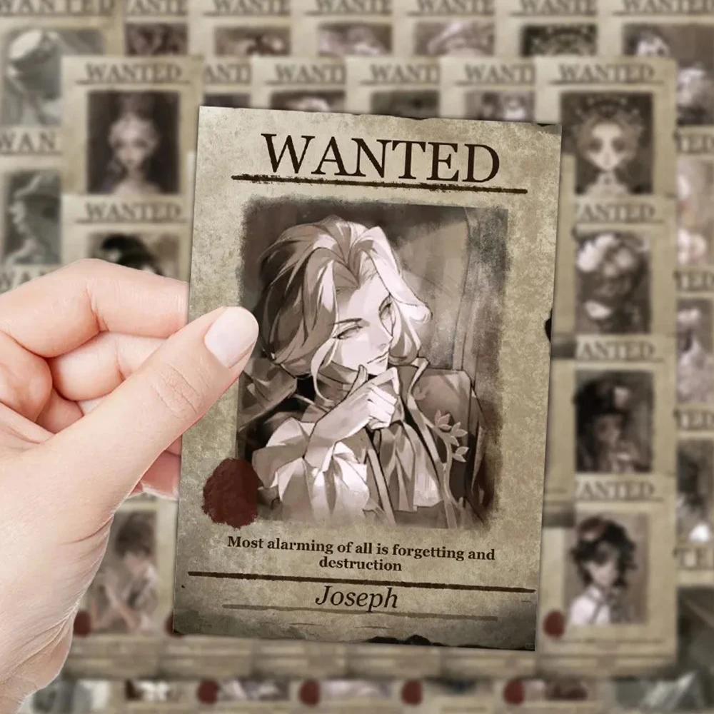 

10/30/64pcs Cool Horror Identity Ⅴ Game Stickers Cartoon Wanted Posters Decals for Suitcase Helmet Phone Waterproof Sticker Toy