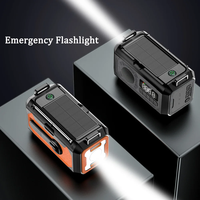12000mAh Portable Radio With Hand Cranked Solar Charging AM FM WB With LED Flashlight Portable Power Bank Outdoor Emergency Radi