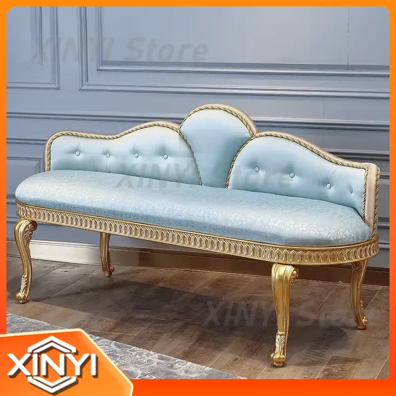 European Court Style Furniture for Italian Antique Old Furniture Light Luxury Solid Wood Carving Bedside Stool Home Decor