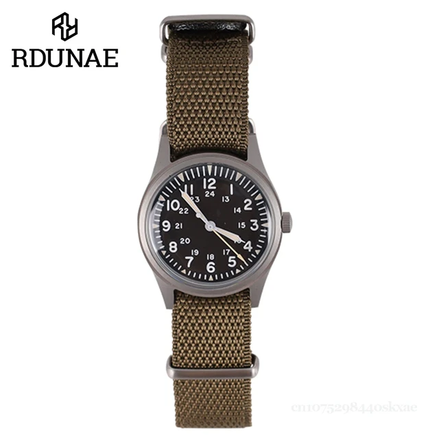 RDUNAE RA03 G10 34.5mm Retro Military Watch 316L Stainless Steel K1 Mineral Glass Luminous Sports Quartz Men Pilot Watch Men AliExpress