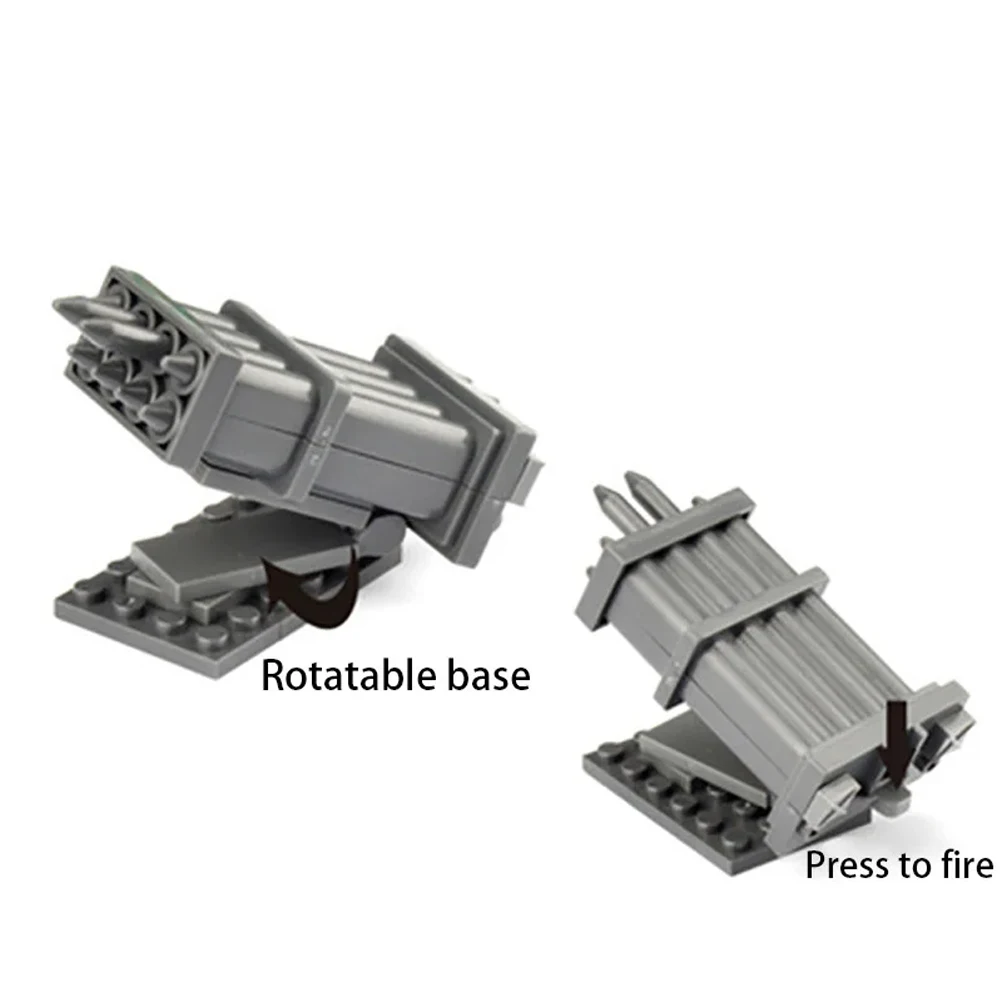 MOC Military Series Building Blocks Wars Scene Weapons Artillery Cannon Howitzer Anti-aircraft Gun Assembly Bricks Toys For Kids