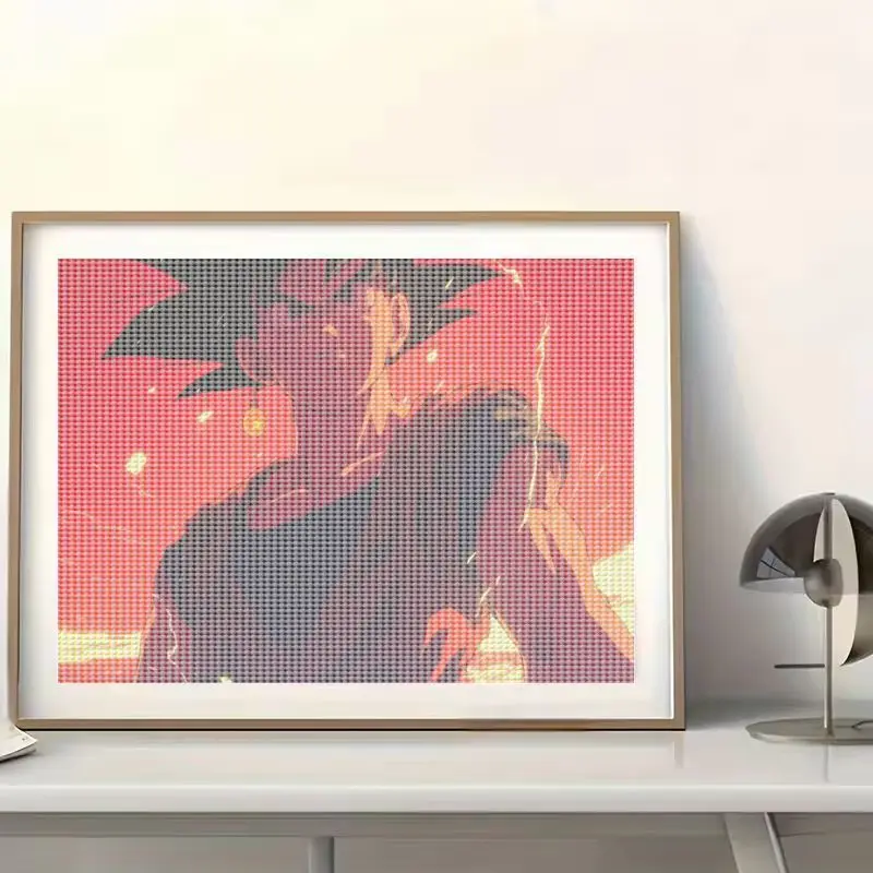 1PC Goku Dragon Ball Z 5D Diamond Painting Kit, Full Drill Anime Manga Character Diamond Art DIY Craft Set untuk Dewasa & Anak-Anak, Sp