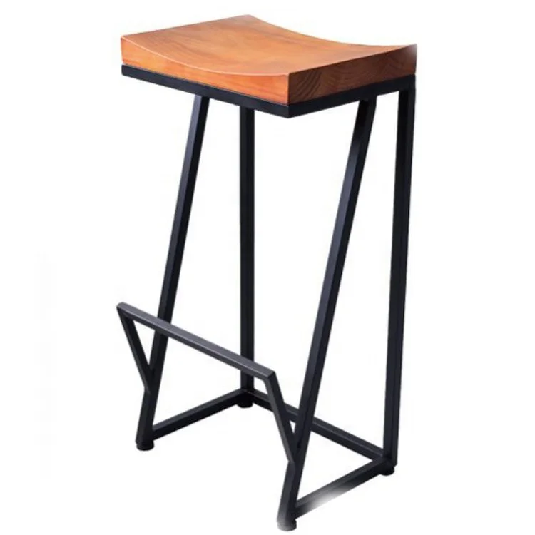 

Bar Stool High Stool Nordic bar Chair Wrought Iron Chair Light Luxury Home Backrest High bar Stool Front Desk Chair