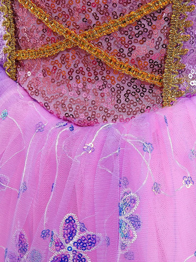 Girls’ Sparkling Purple Princess Party Dress with Floral Sequin Detailing – Elegant Tulle Skirt for Birthdays, Halloween, and Special Occasions, Princess Dresses for Girls 6 Girls' Sparkling Purple Princess Party Dress with Floral Sequin Detailing - Elegant Tulle Skirt for Birthdays, Halloween, and Special Occasions, Princess Dresses for Girls 6