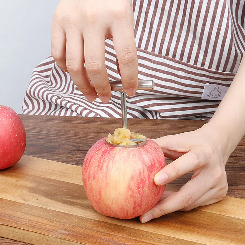 

2Pcs Fruit Corer Stainless Steel Pear Removers Core Removal Tool Kitchen Essential Fruit Pitter Hole Digger Vegetable Core