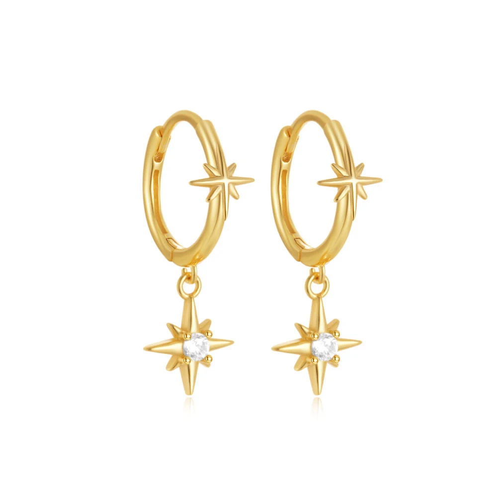 

TKJ серьги-кольца из стерлингового серебра 925 пробы с цирконием и звездами для женщин, модный простой кулон, супер блестящие элегантные серьги, рождественские украшения