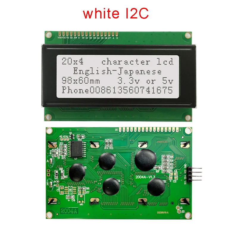 LCD Module 2004  20x4 IIC I2C display screen character white 3.3v or 5v