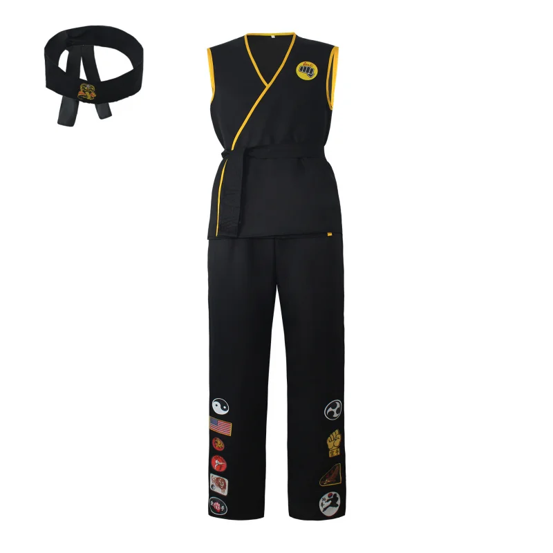 Каратэ KOF Cobra Kai косплей костюм для взрослых черно-белое кимоно повязка на голову Cobra Kai косплей костюм для детей и взрослых