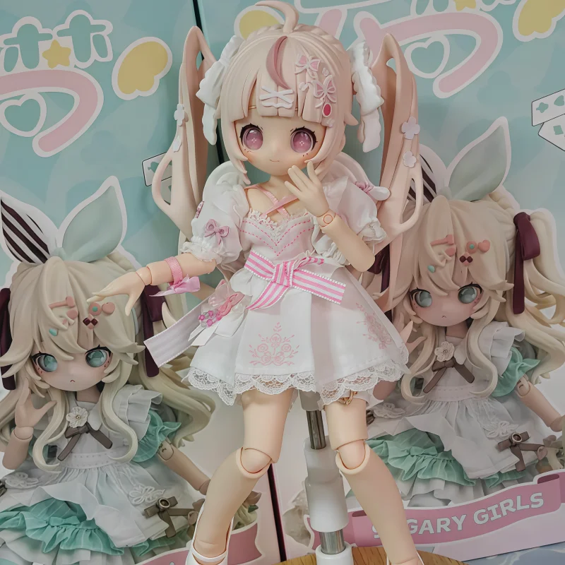 Vendas quentes em estoque wanmeng sugary meninas 1/8mjd caixa cega bjd boneca móvel ornamentos na moda brinquedo feminino bonito colecionável presente da menina